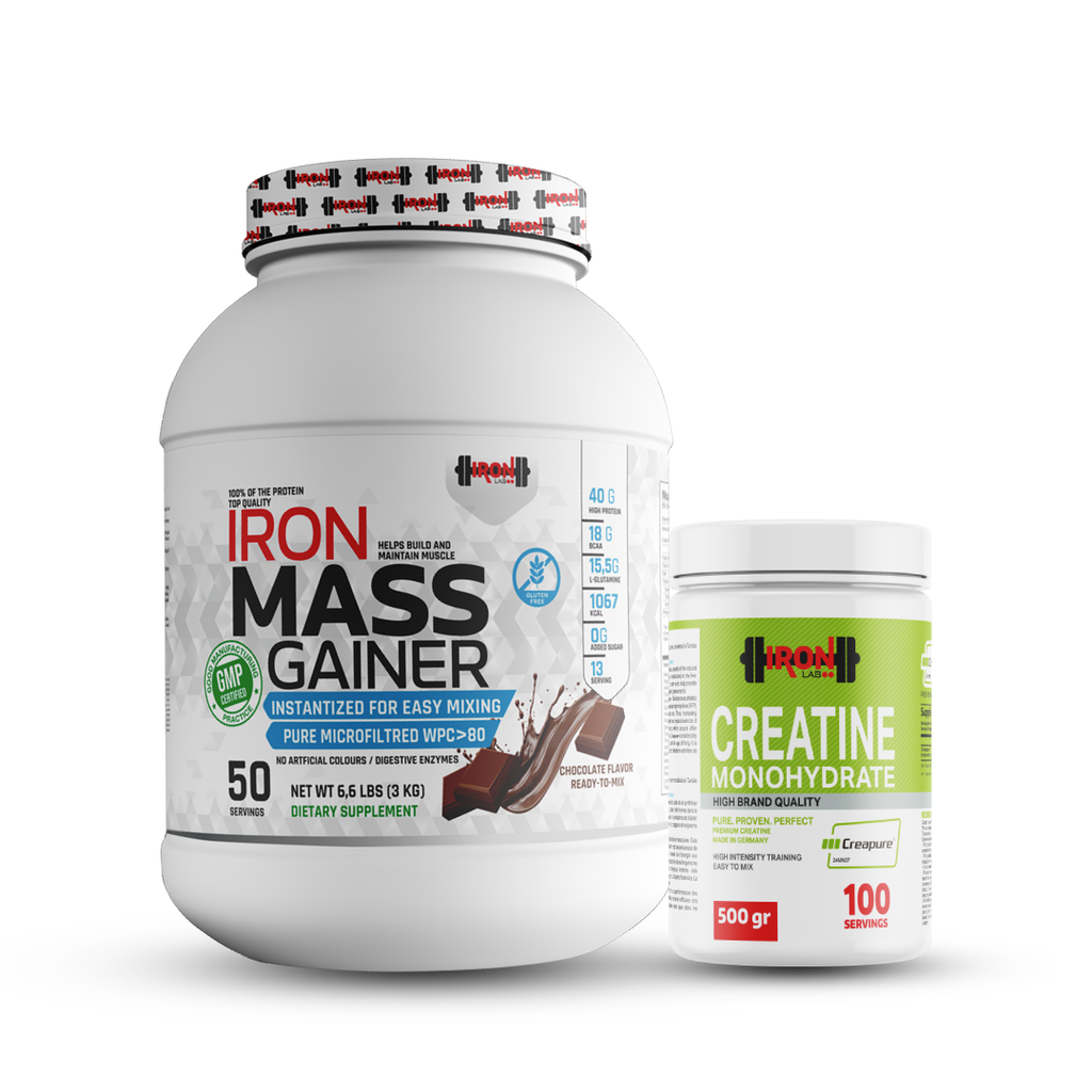 Pack Mass Gainer 3KG Chocolat + Créatine Monohydrate 500g