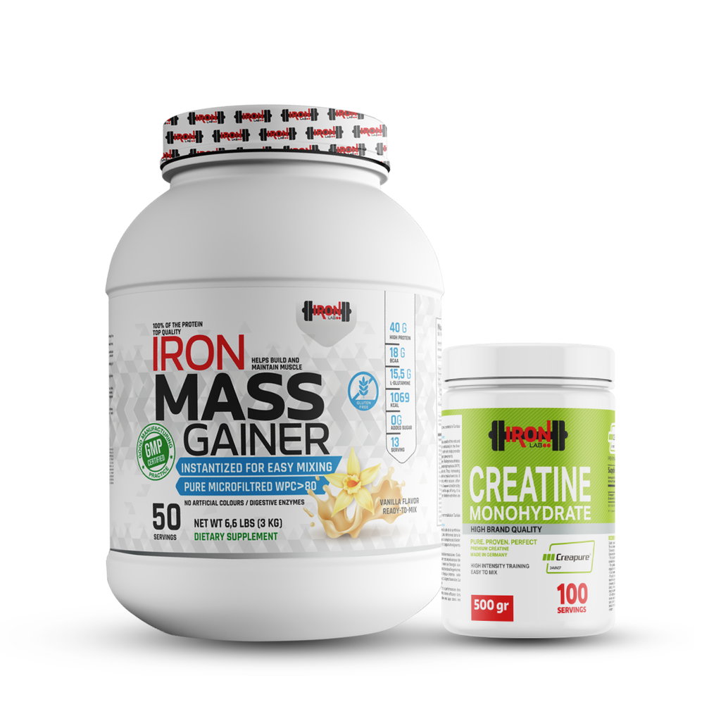 Pack Mass Gainer 3KG Vanille + Créatine Monohydrate 500g