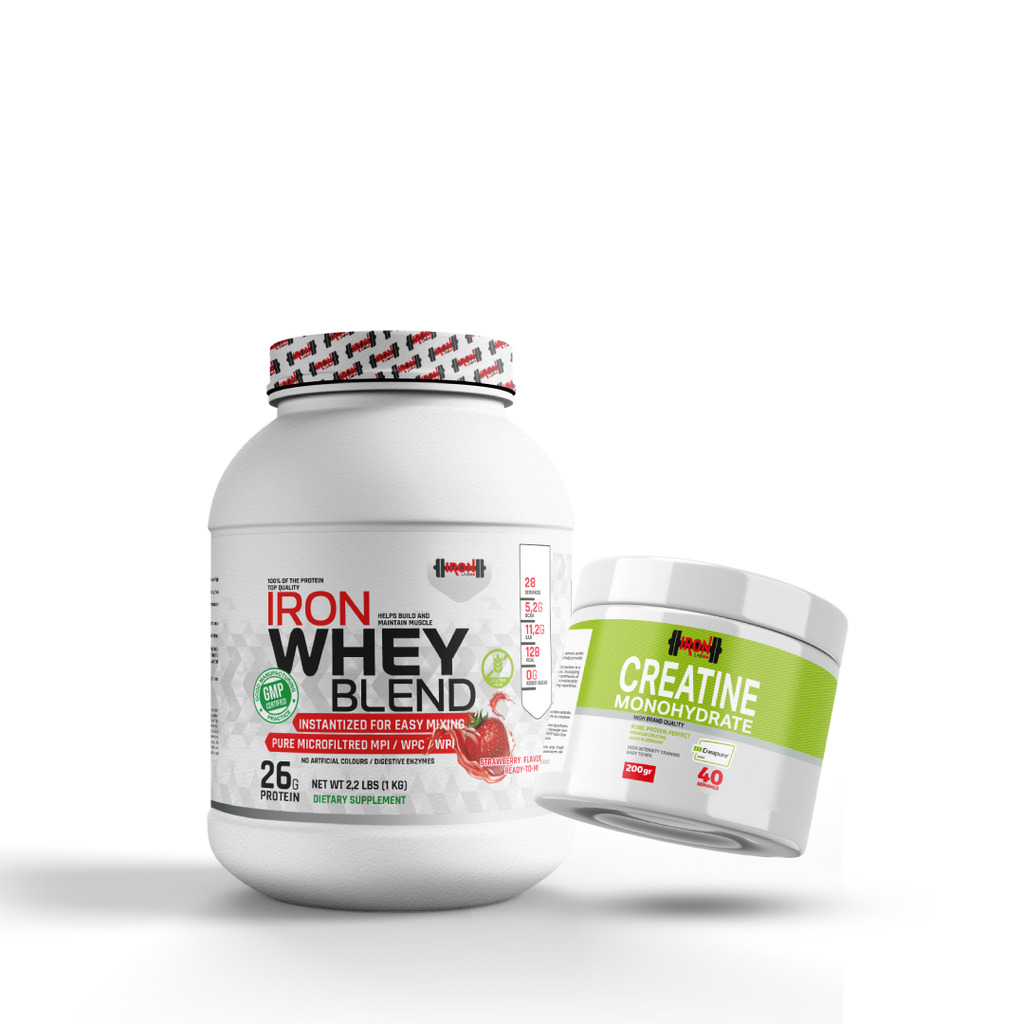 Pack Whey 1KG Fraise + Créatine Monohydrate 200g