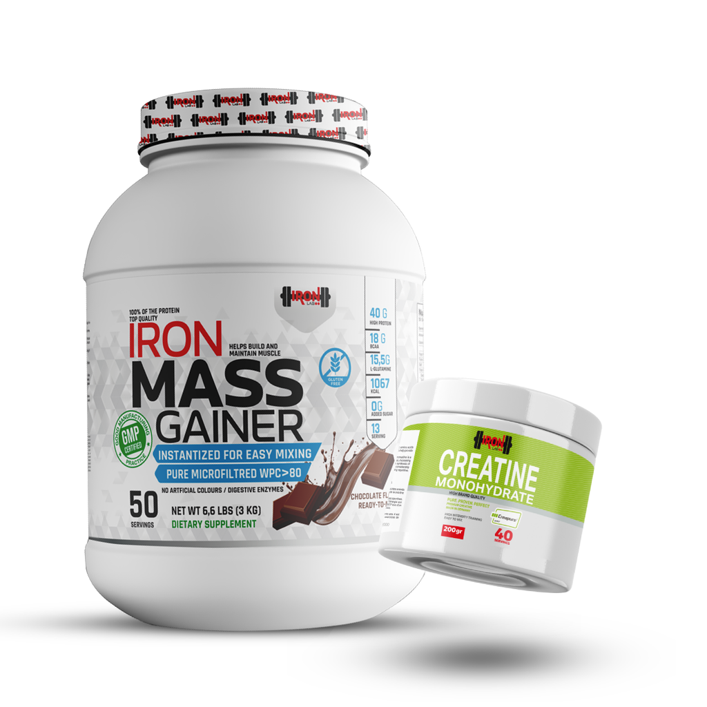 Pack Mass Gainer 3KG Chocolat + Créatine Monohydrate 200g