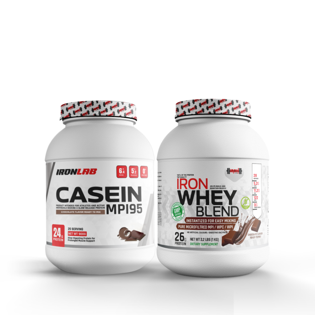 Pack Caséine MPI 95 Chocolat (900 g) + Whey 1 kg Chocolat